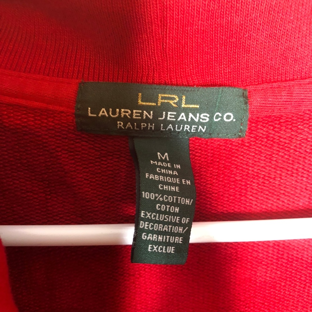 LRL Ralph Lauren Red V-Neck Sweater Dress M - Picture 4 of 6